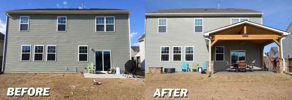 Before and after Archadeck project