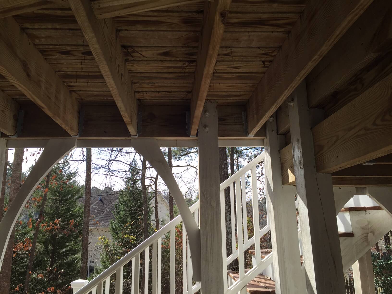 Deck substructures may or may not be able to hold a porch roof