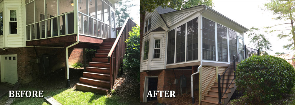 Custom before and after window porch