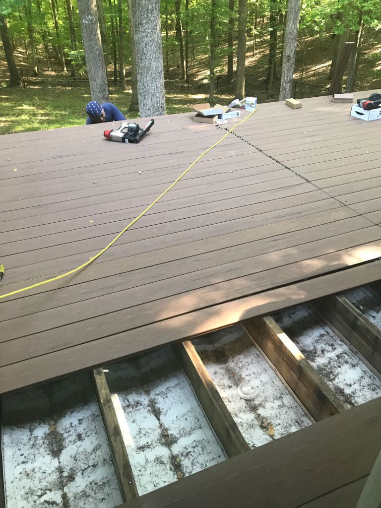 Man working on the deck