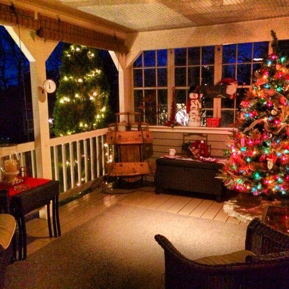 classic christmas back porch