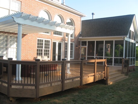 composite deck with pergola in chapel hill 