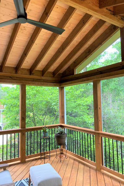 Vaulted Ceiling in Screened in Porch Raleigh