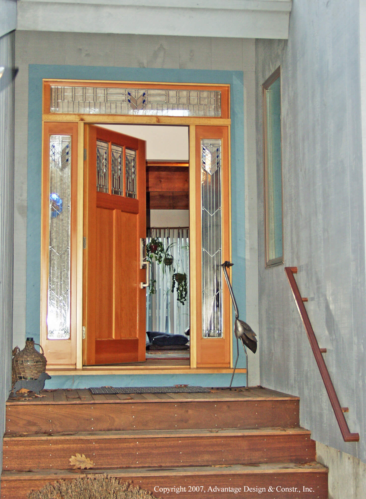 Stairway leading to open door