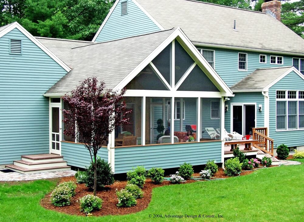 screened porch and deck