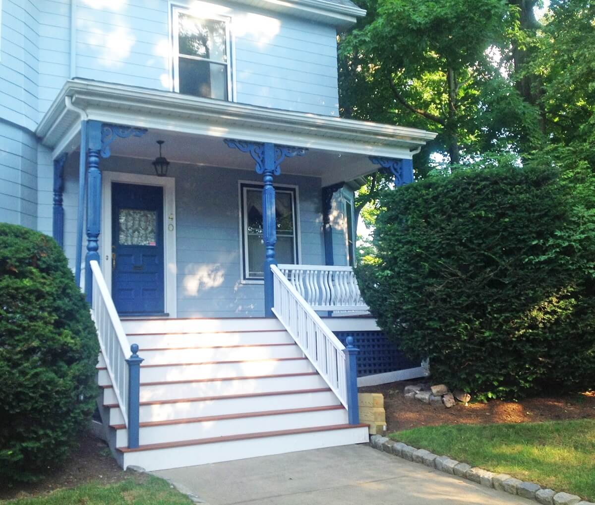Blue House with a farmer's porch