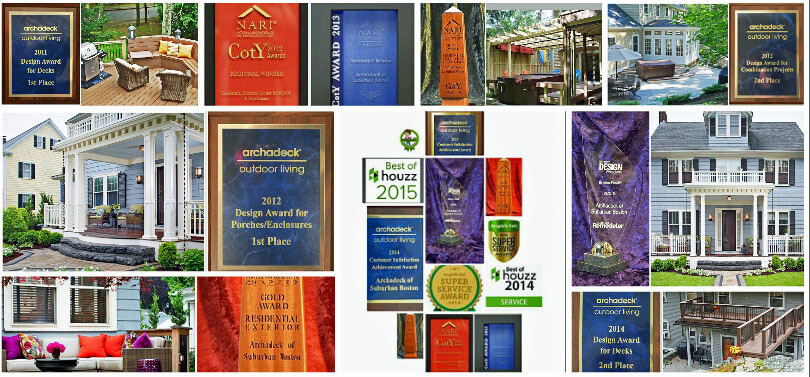 Collage of awards won by Archadeck