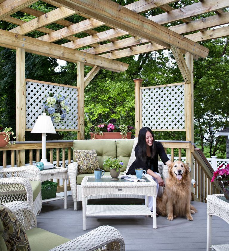 women and dog outside