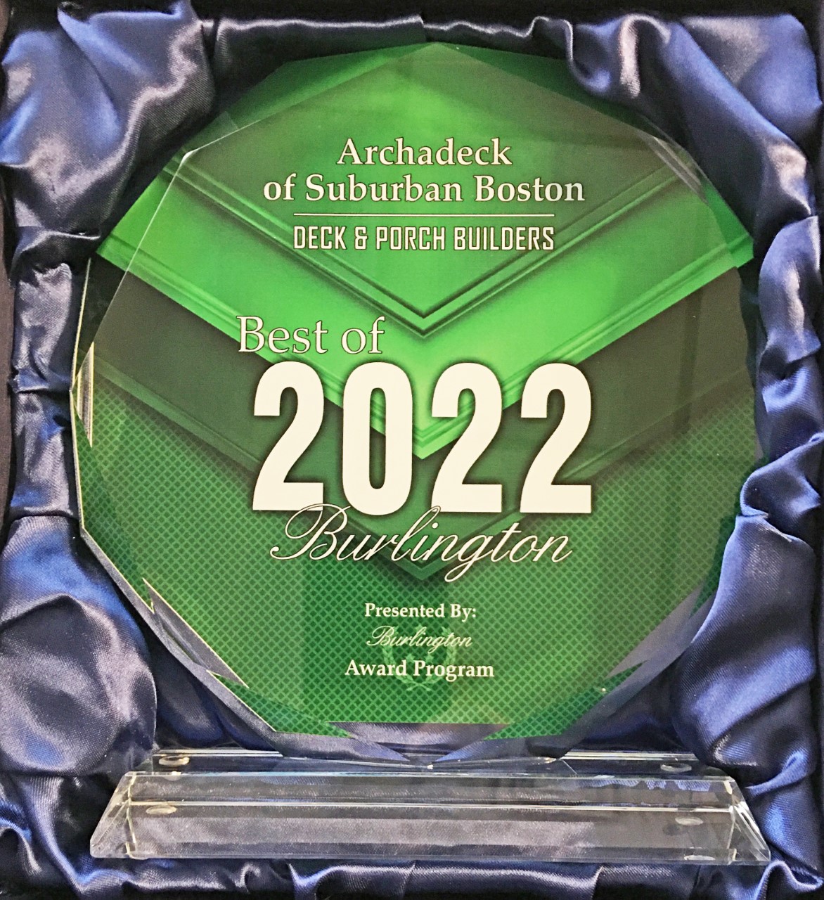 Archadeck of Suburban Boston Best of Burlington 2022 Award