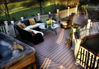 custom composite deck with hot tub 