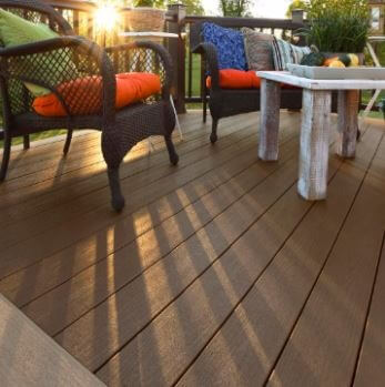 Seating area on a deck
