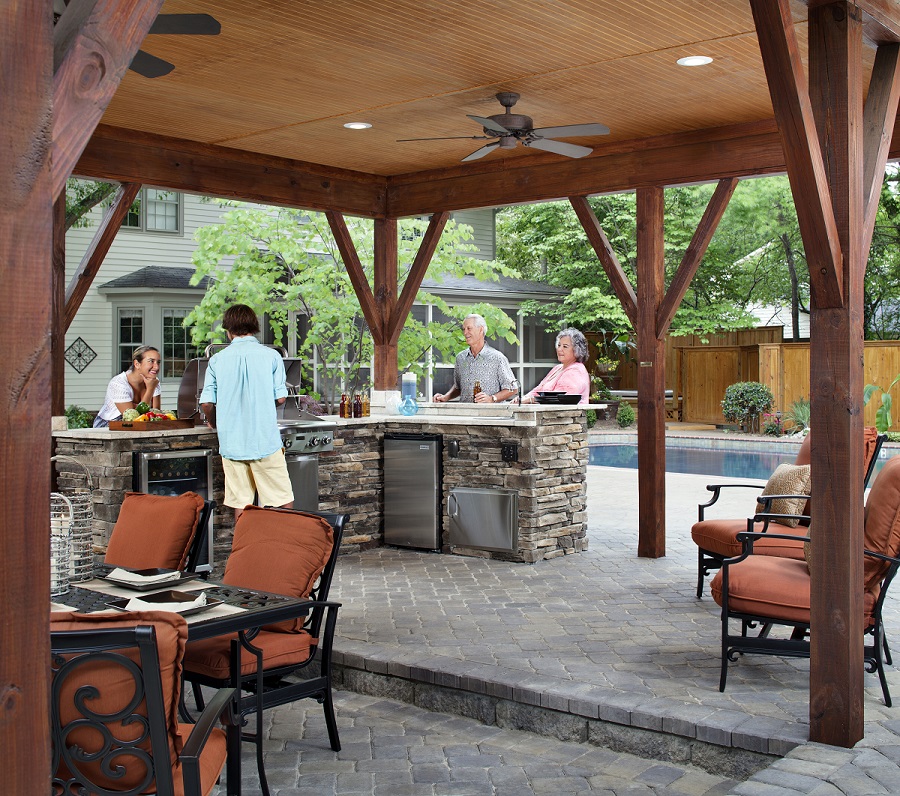 Covered outdoor kitchen