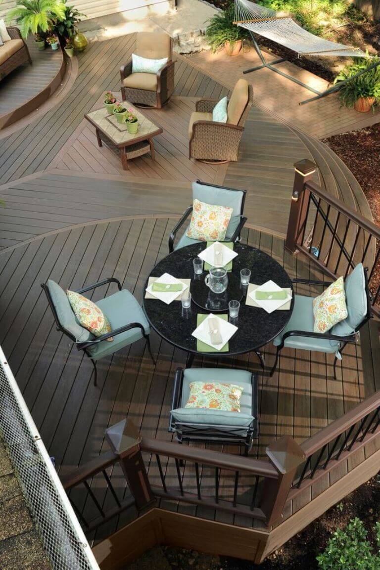 Seating area on a deck