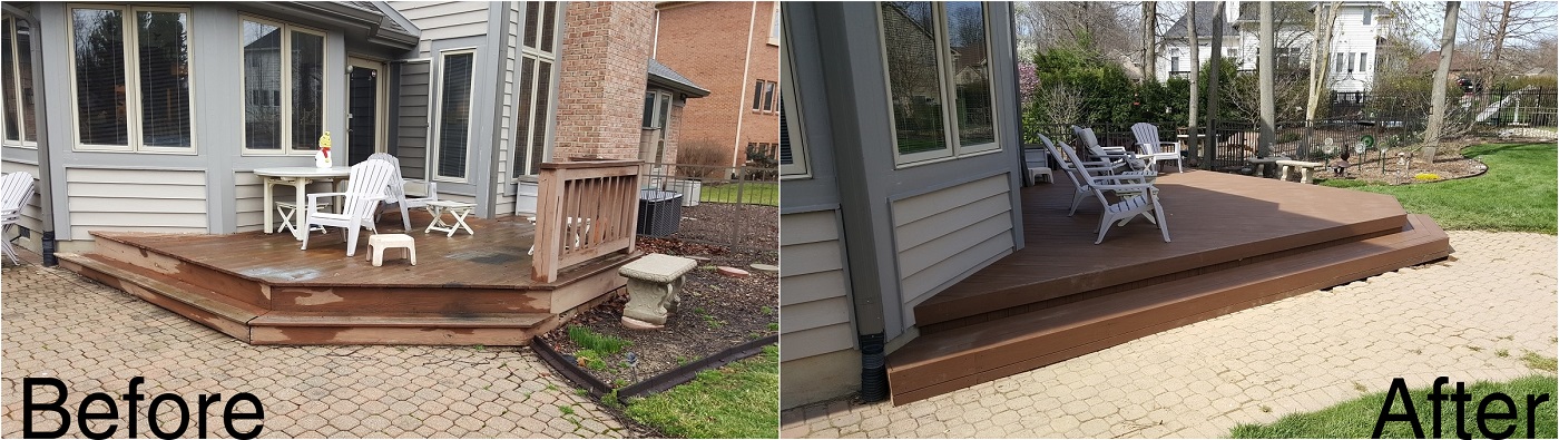 Before and after redecking
