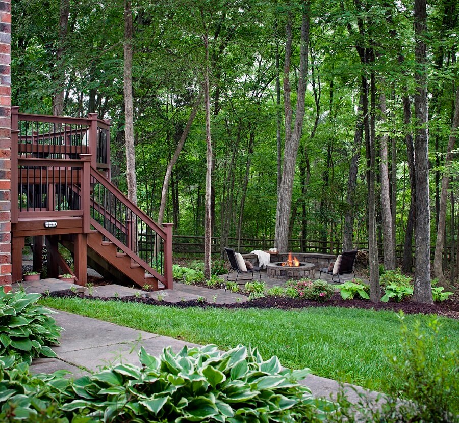 backyard patio with fire pit