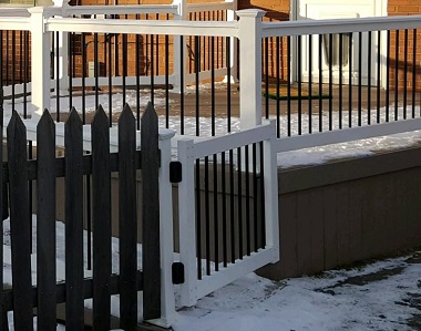 Gated ramp leading to a deck