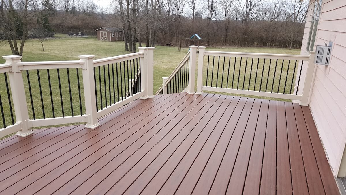 wood deck flooring and railings