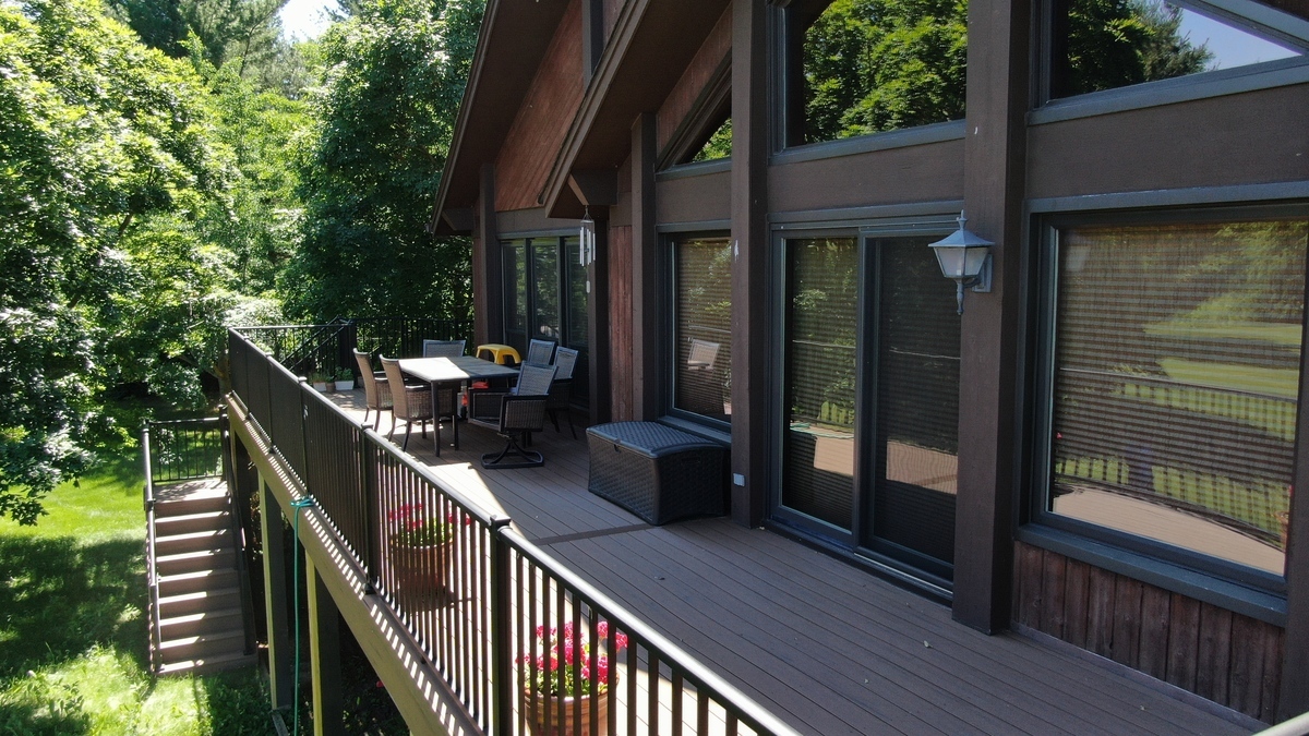 wood deck on the back of a home
