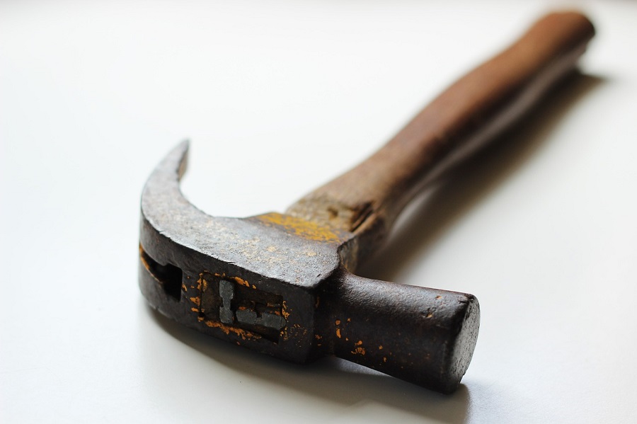hammer with a wood handle