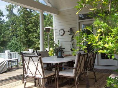 open porch with dining set