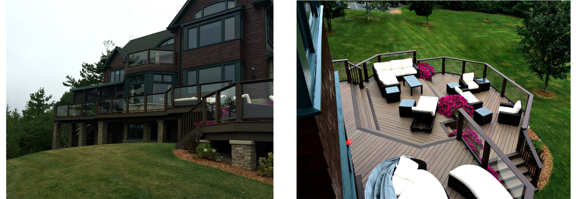 Decks with glass railings in Burlington.
