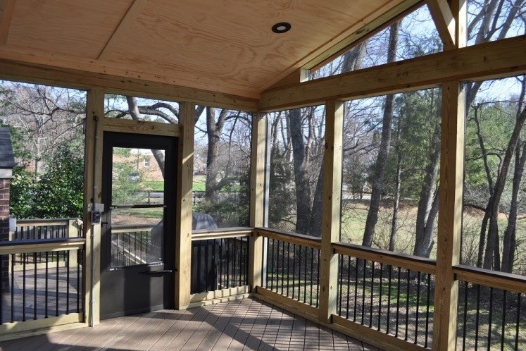 nashville porch with custom fire feature