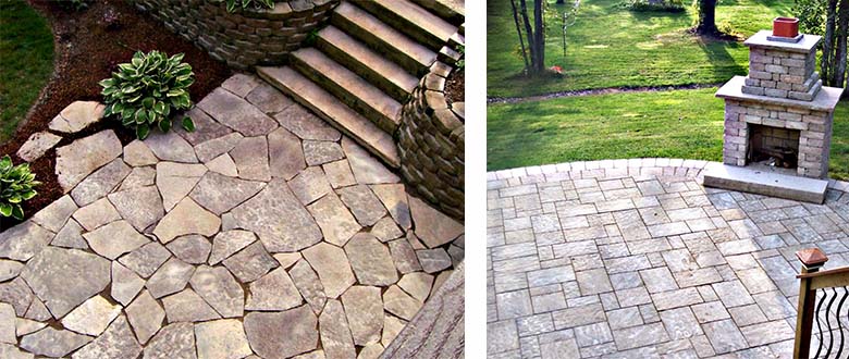 beautiful stone paver outdoor patios