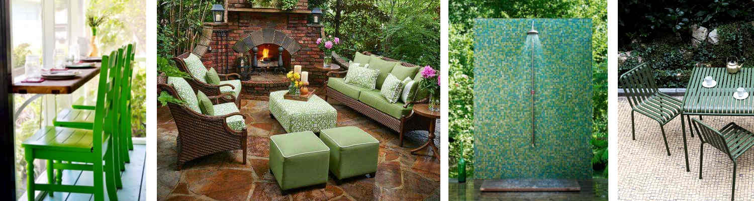 Green accents in your outdoor living areas