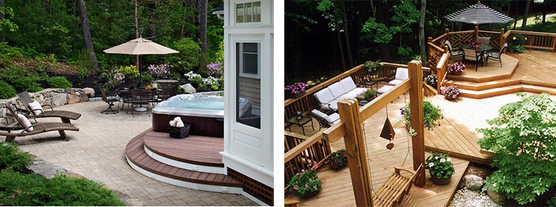 functional outdoor spaces with decking and hardscapes
