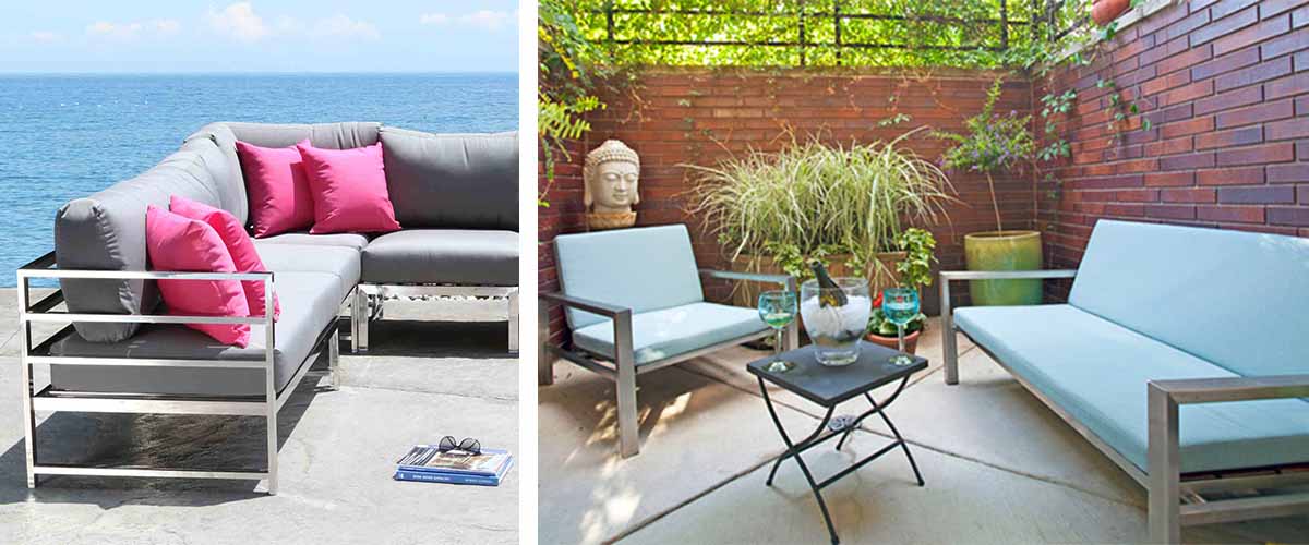 Steel outdoor furniture with a modern look