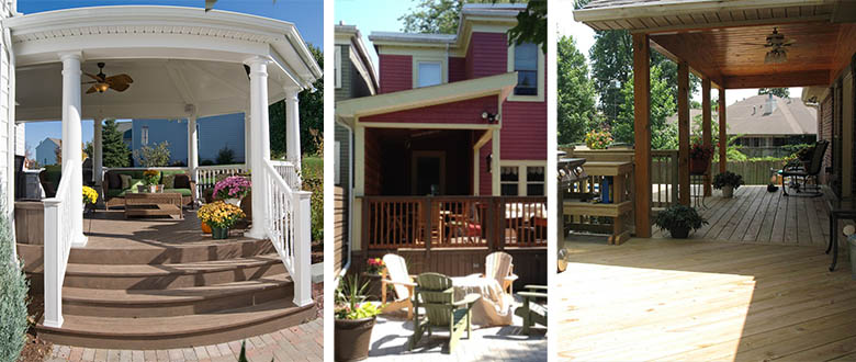 back porch examples with railings