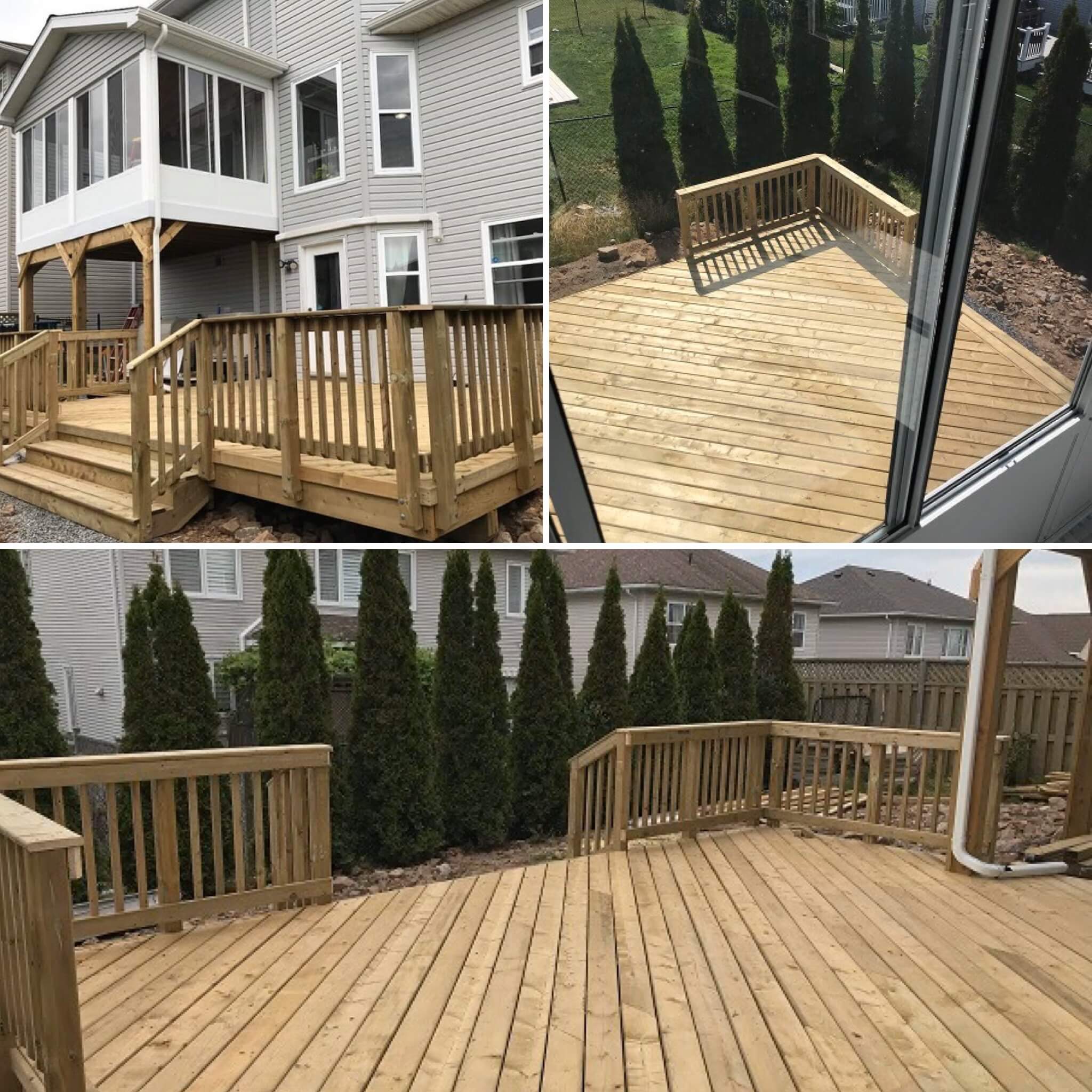 Pressure-treated wooden deck in Halifax, Nova Scotia