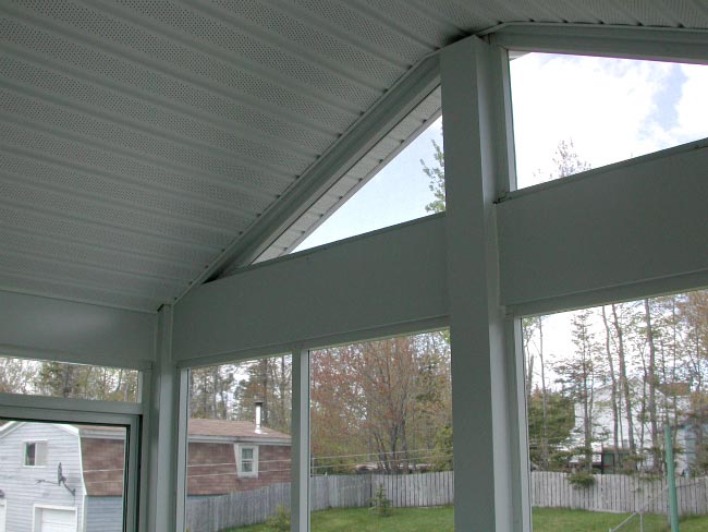 interior ceiling with white vinyl soffit