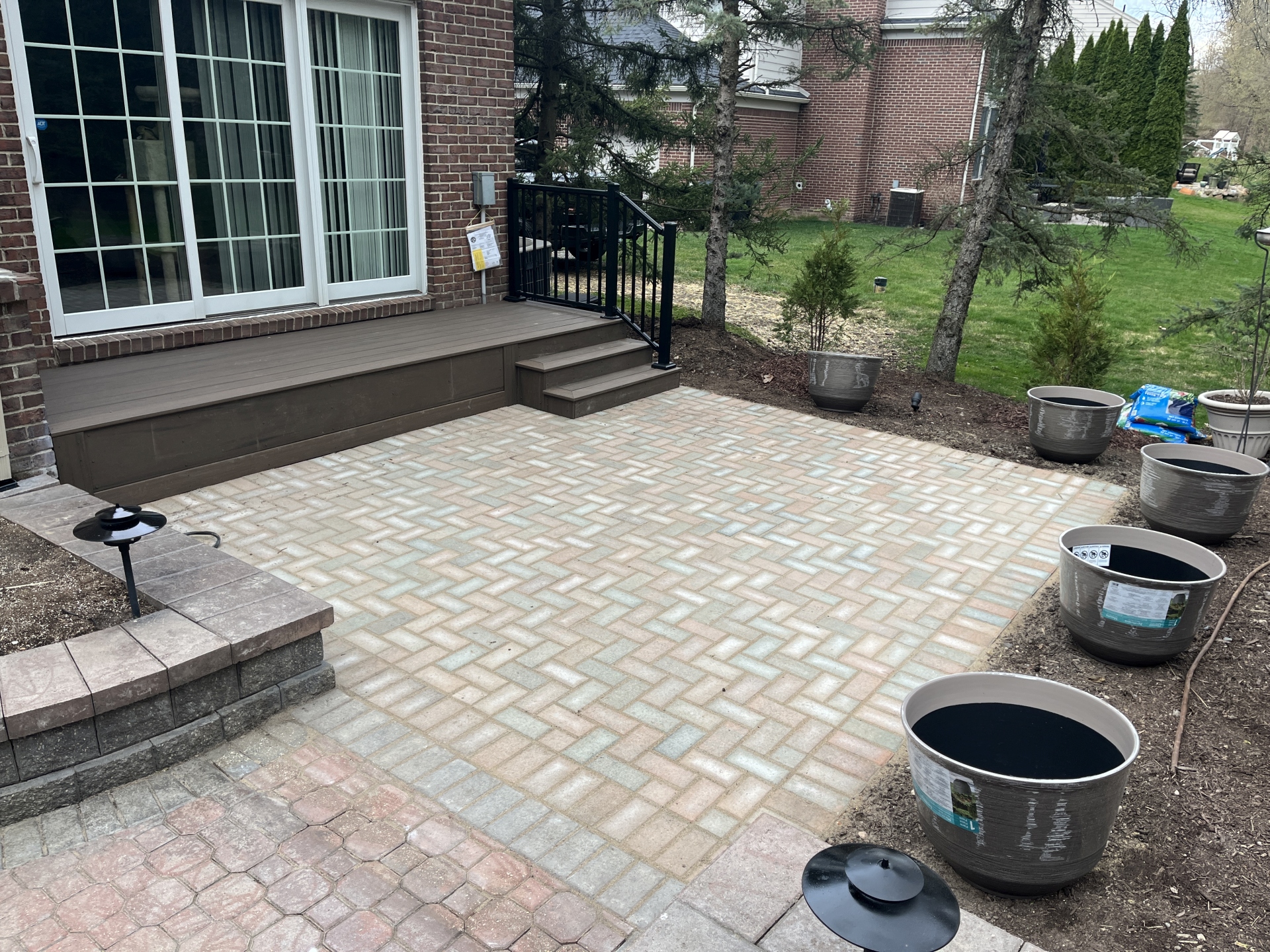 paver patio in backyard