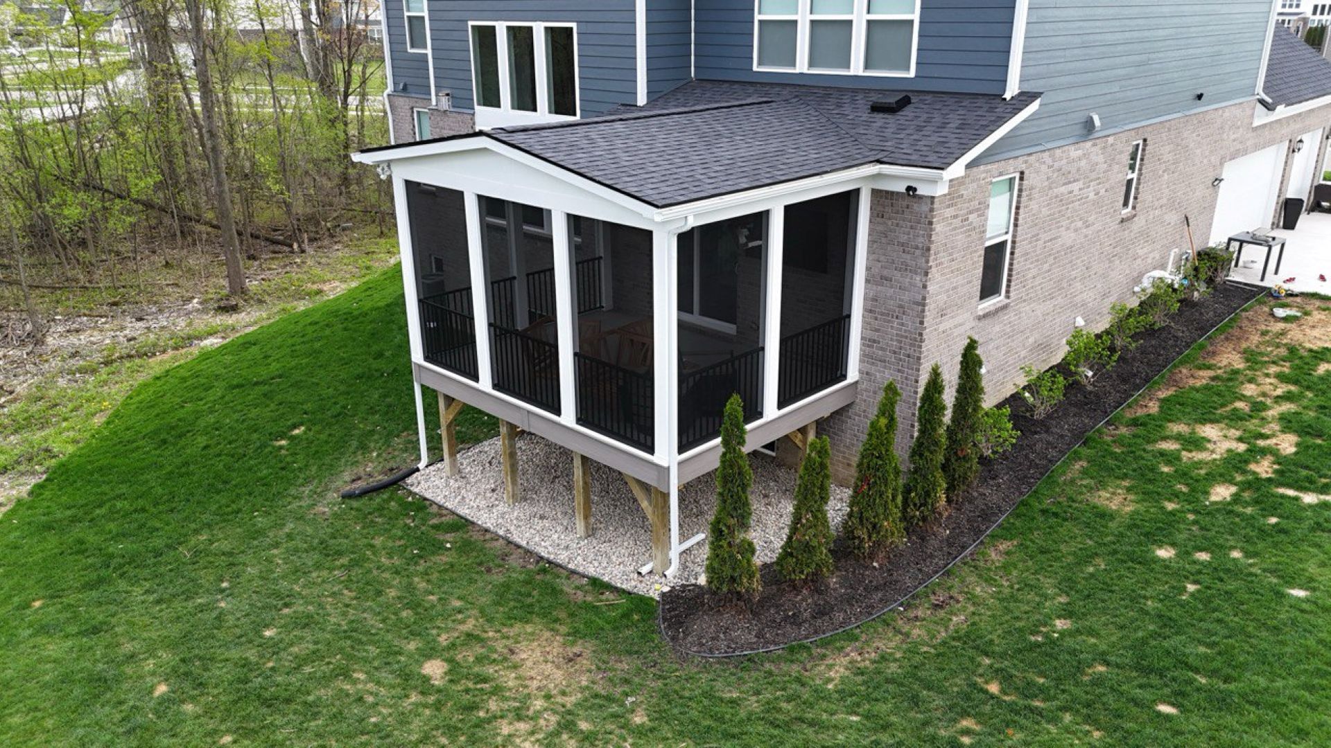 screened porch and composite deck in South Lyon