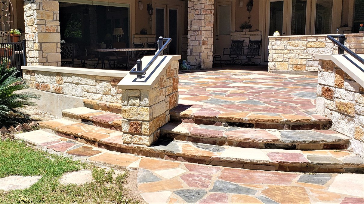 stone stairs and patio hardscape