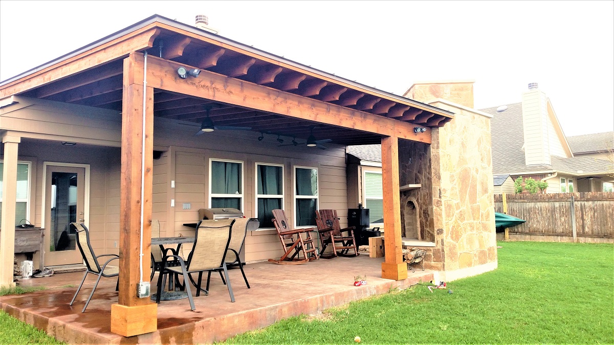 open porch with pergola