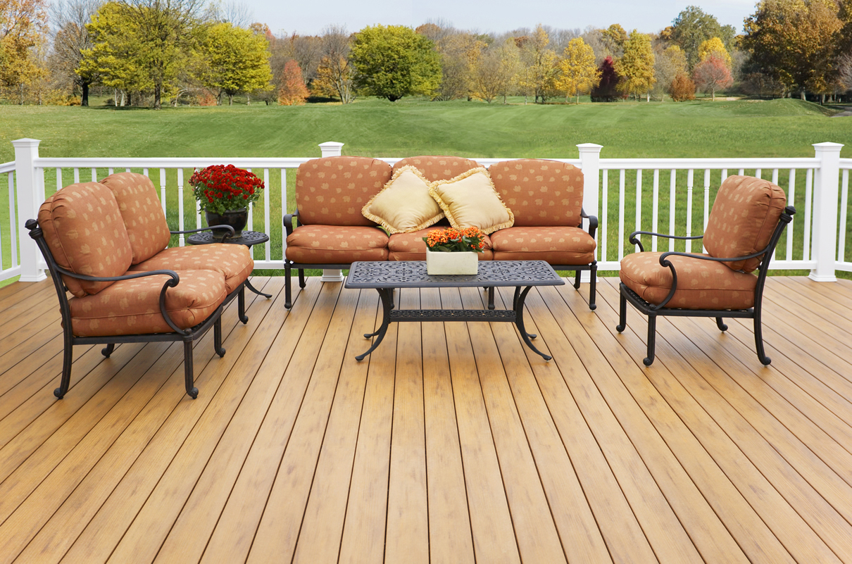 outdoor deck with patio furniture