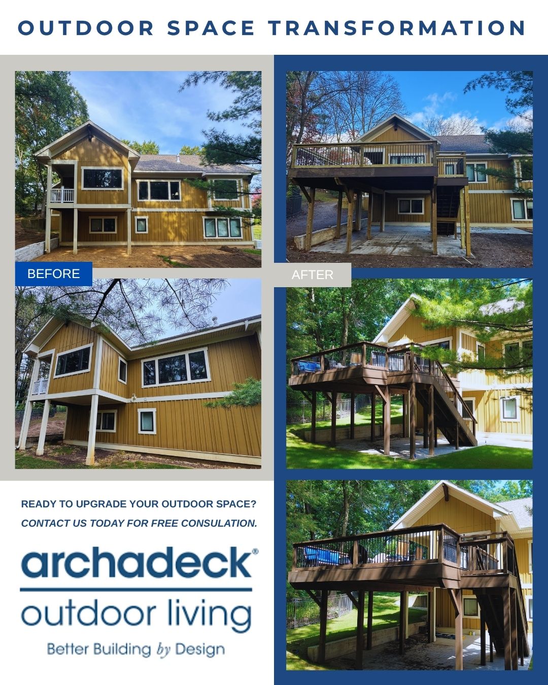 before and after deck install