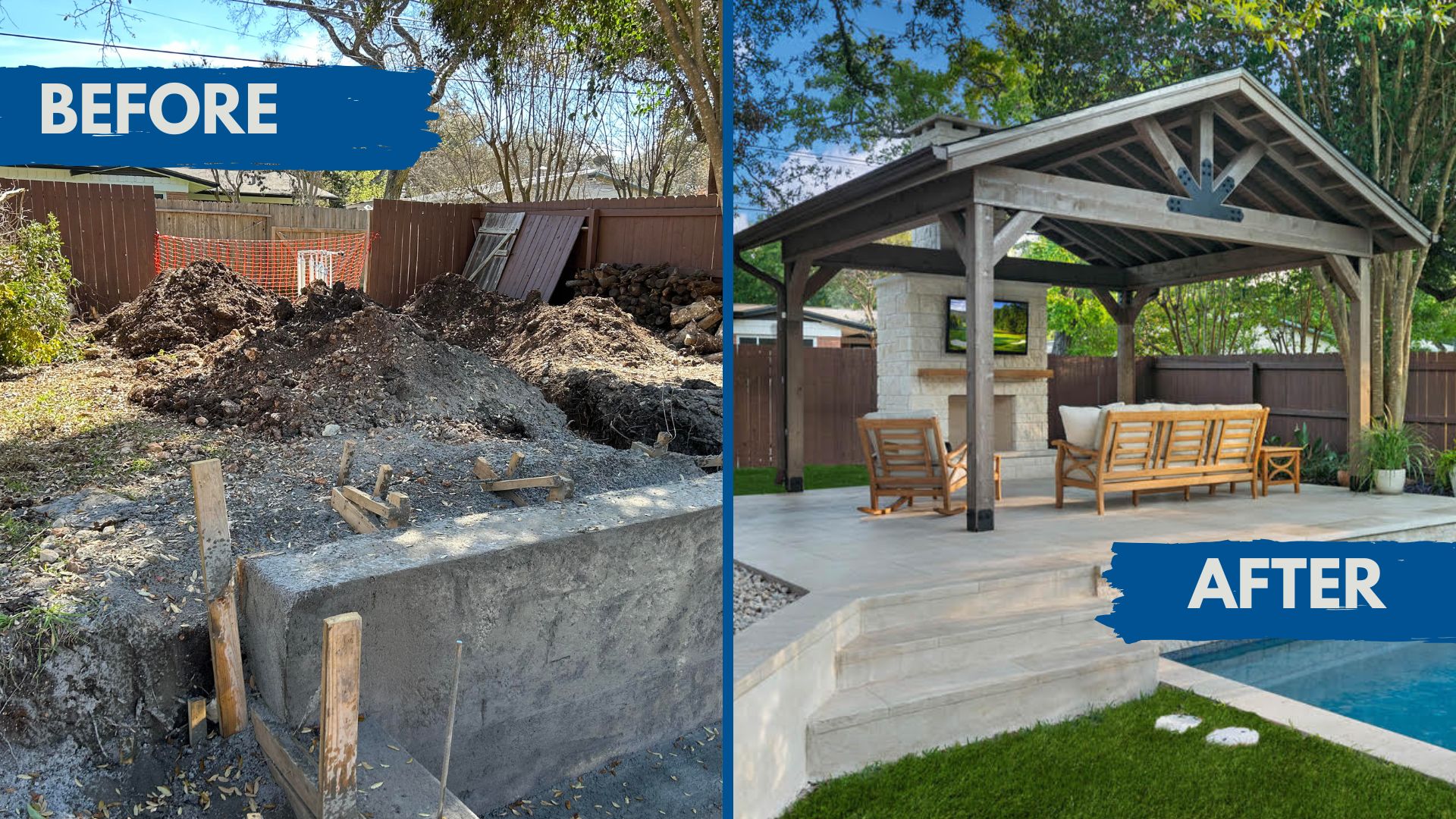 poolside outdoor pavilion builders