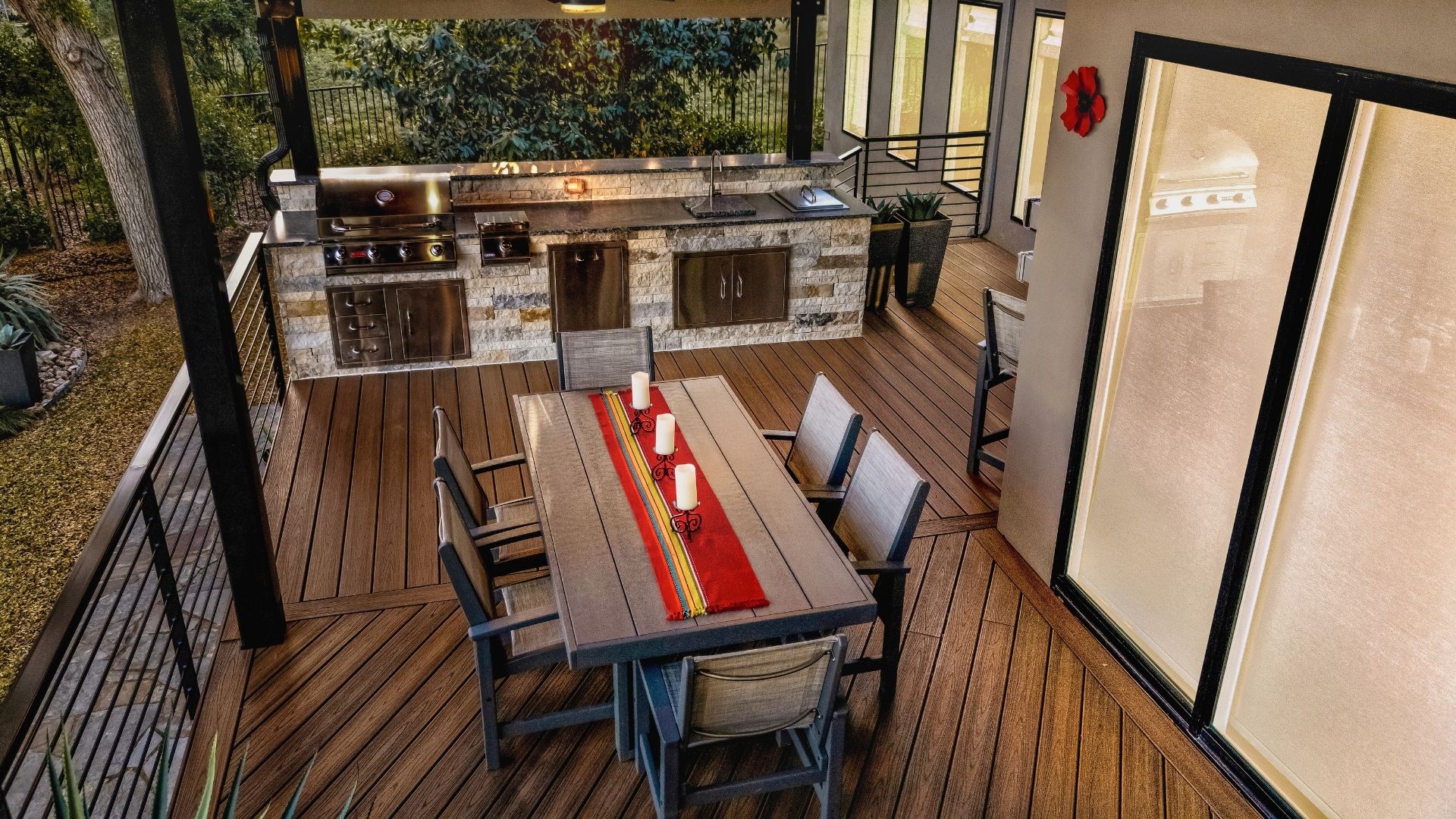 covered patios and decks with kitchens