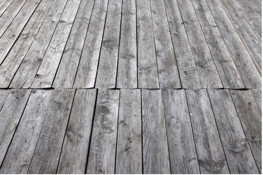 worn wooden deck