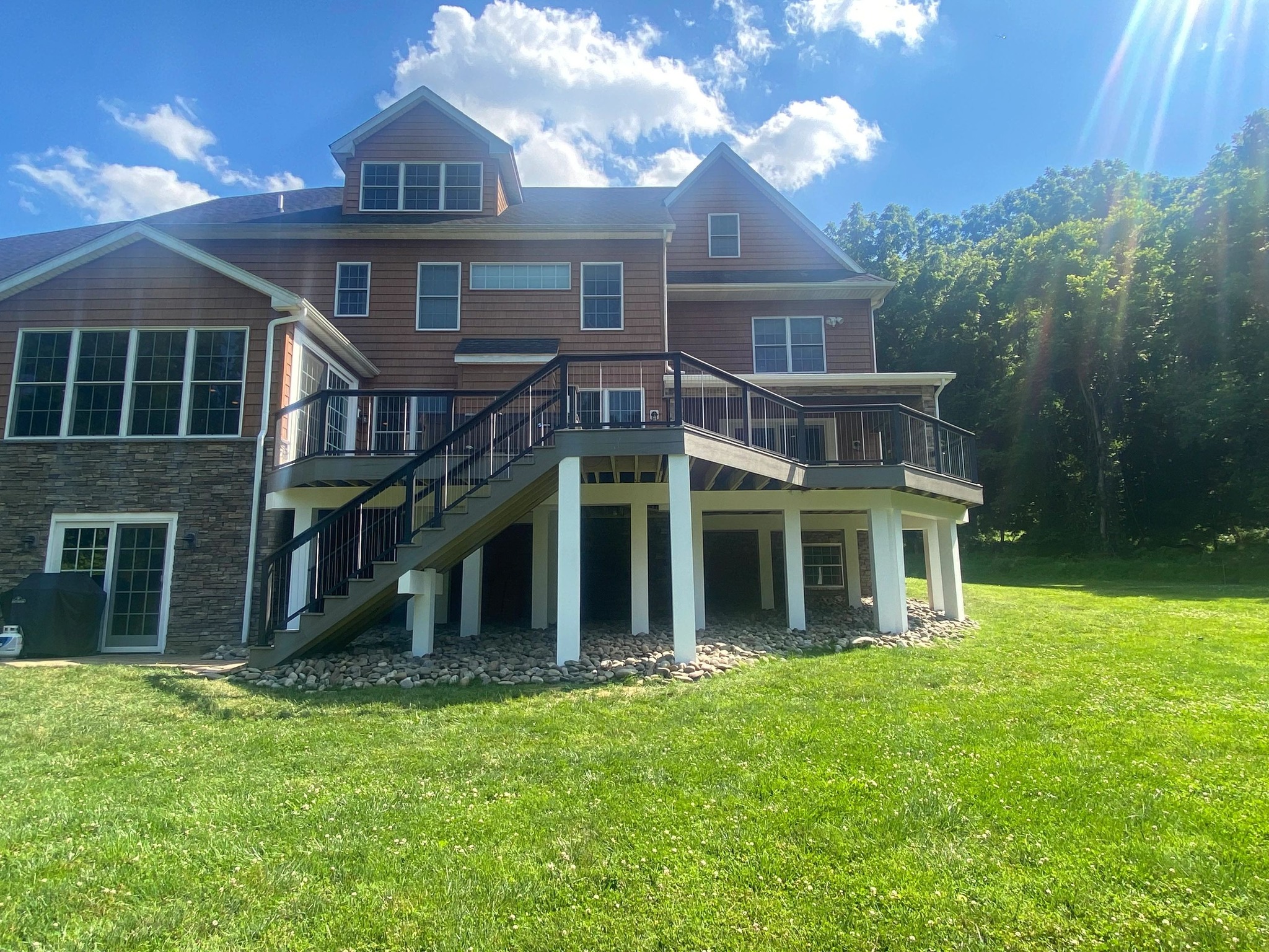 home with large back deck